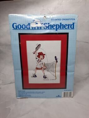 1987 Good Shepherd Counted Cross Stitch Kit Tennis Champ 8x10